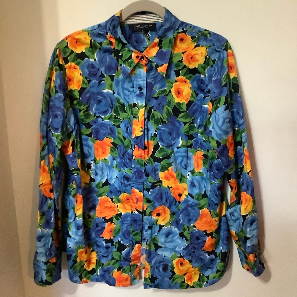 JONES NEW YORK Signature a women - Floral Button-Up Shirt